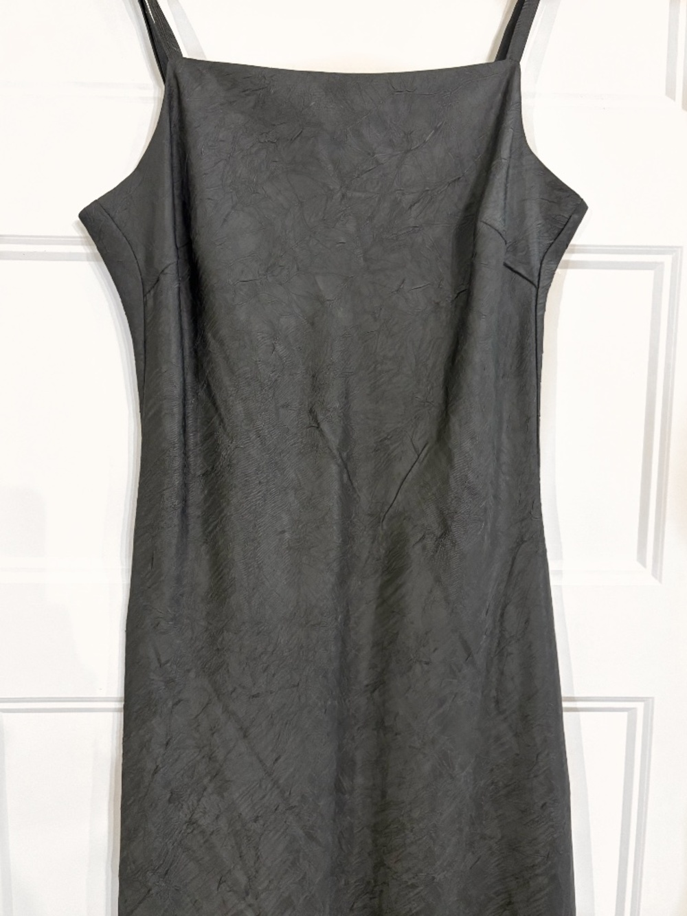 Part Two Grey Crinkle Satin Maxi Slip Dress